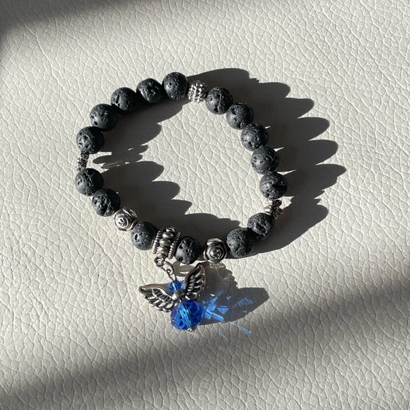 💙 2/$50 💙 Blue Angel Lava Bead Bracelet - Picture 2 of 2